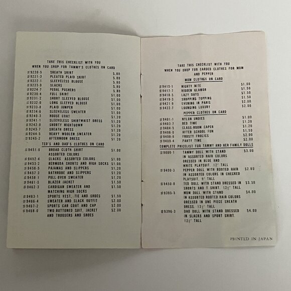 1960s Ideal Tammy Doll 3"x5" Style Book with Outfits for Doll & Family 32 pages - Picture 11 of 11